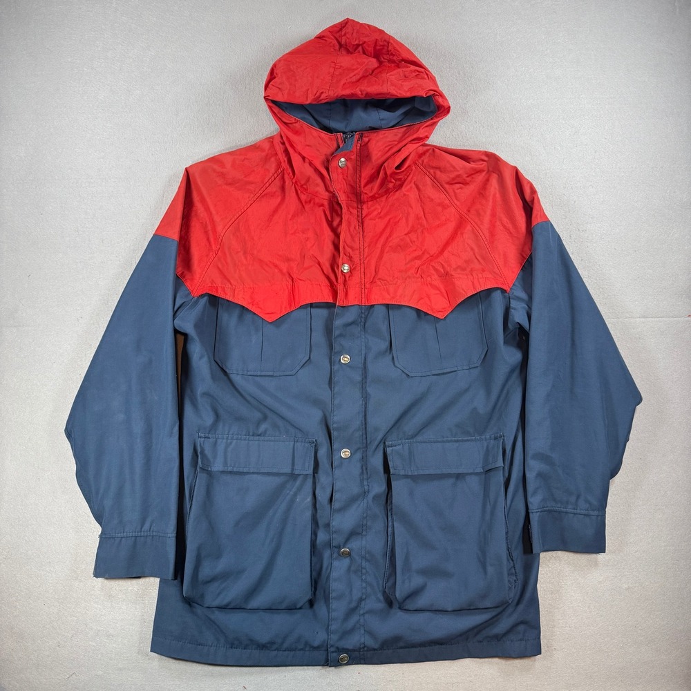Vintage Woolrich Parka Jacket Mens Large Colorblock Hooded Mountain Coat Utility